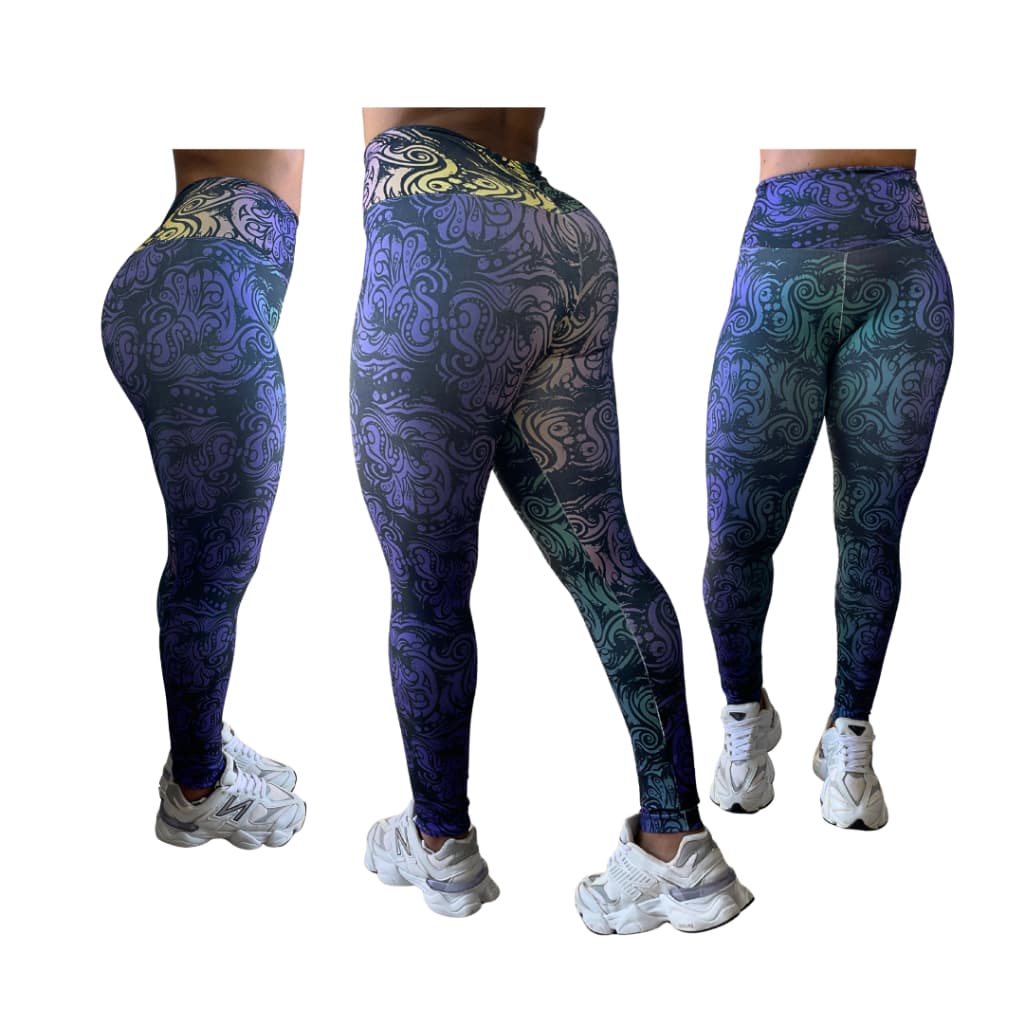Calça Legging Feminina Estampada Cintura Alta Academia Fitness Compressão