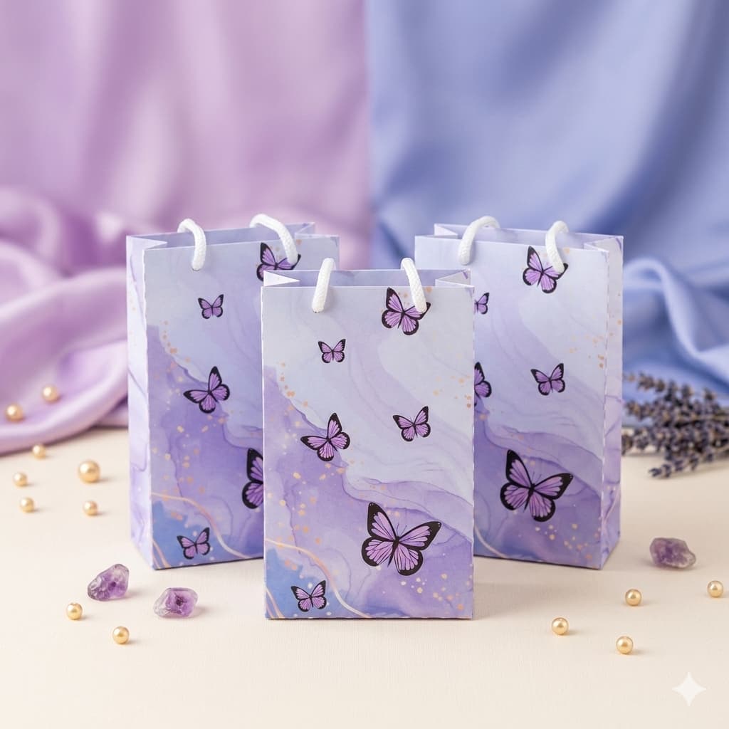 BORBOLETA LILAS Sacolinha P Sacola Surpresa Lembrancinha para Festa