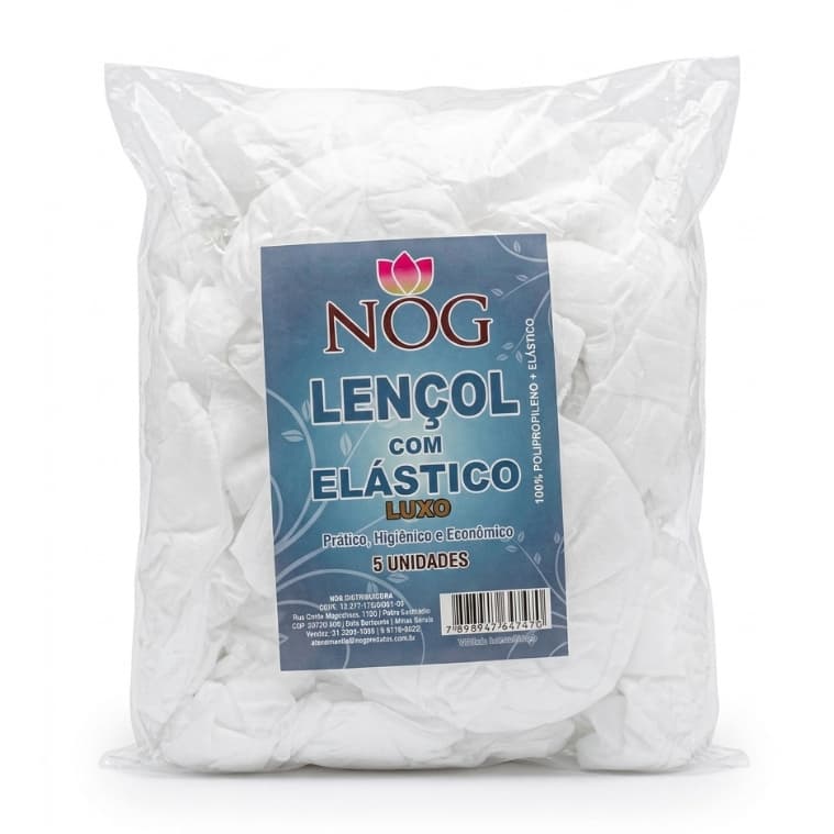 LENÇOL DESCARTÁVEL COM ELÁSTICO TNT LUXO NOG- PRATICIDADE E HIGIENE (PACOTE COM 5UNIDADES)