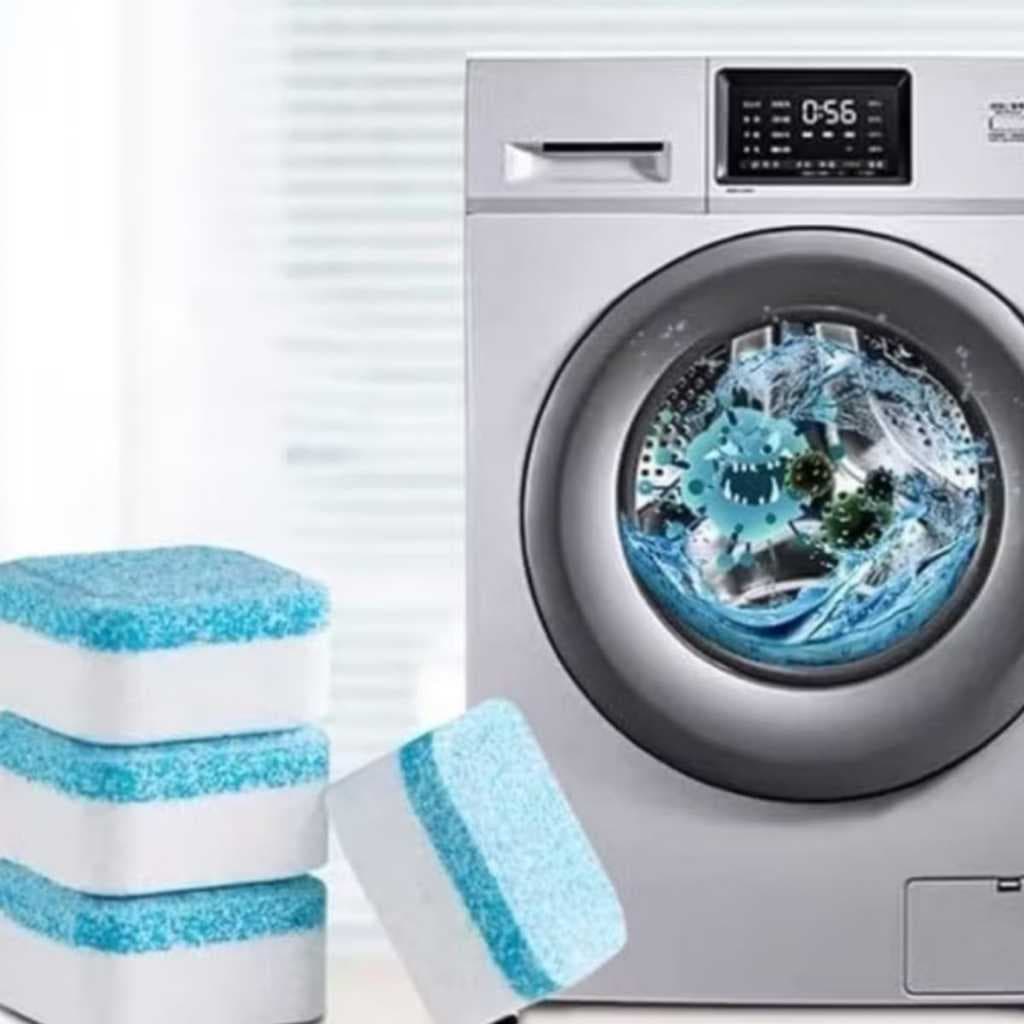 Kit Pastilhas de Limpeza Máquina de Lavar 12un Remove Odores Limpeza Profunda Lavadora e Lava Louças