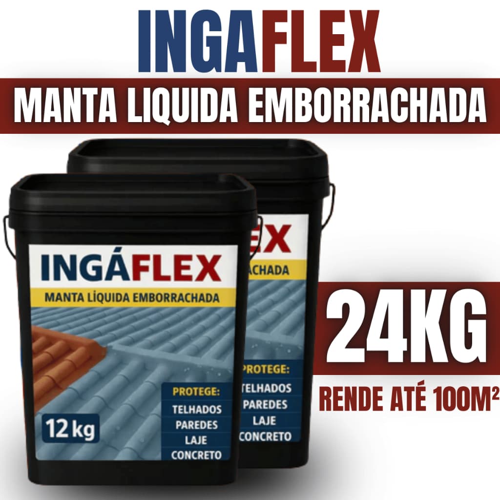 Impermeabilizante Para Telhado e Laje Manta Líquida Ingaflex 24kg Proteção Contra Infiltração