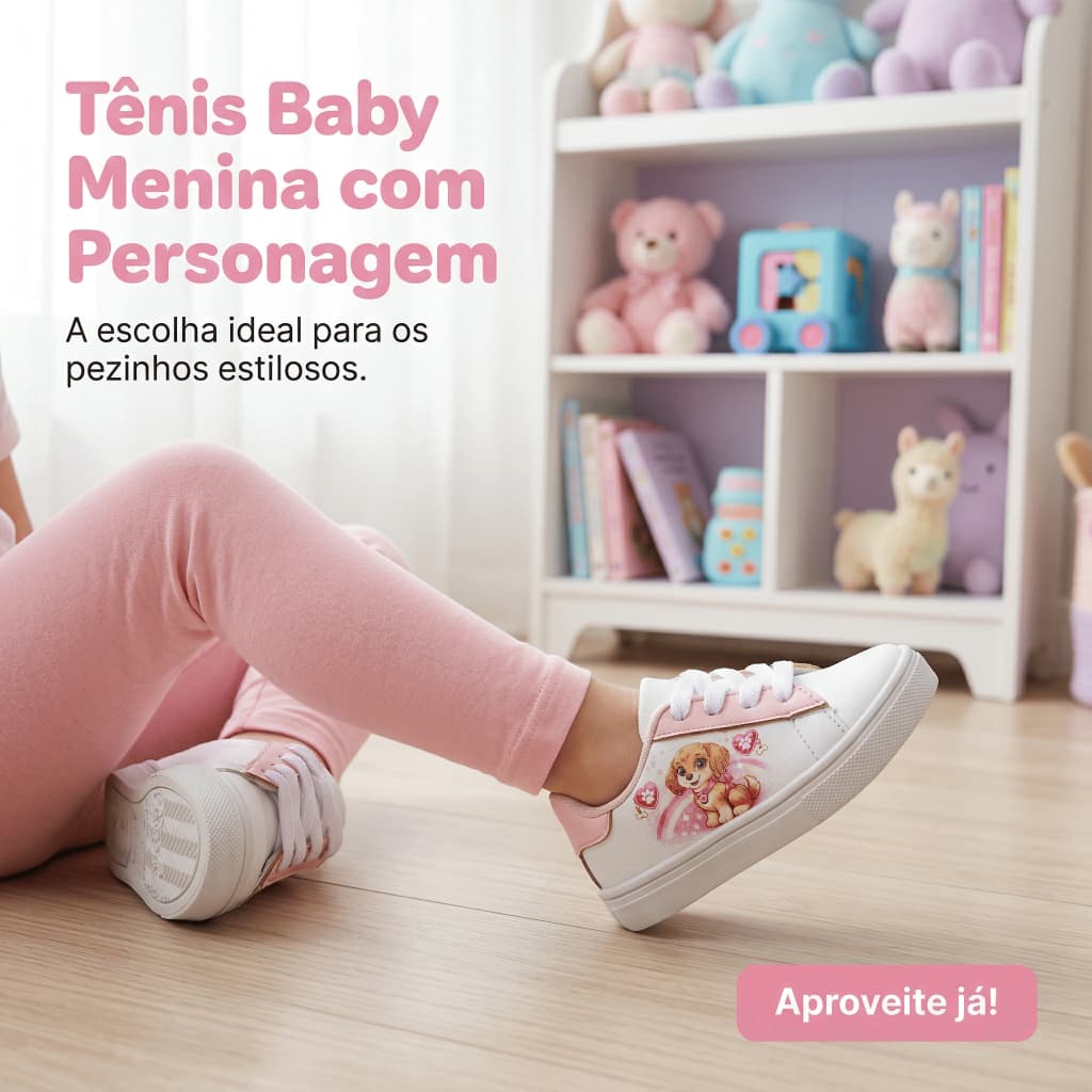 Tênis Branco Baby Menina Escolar para Dia a Dia -  Leve e Confortável Para a Escola - COMPRE AGORA