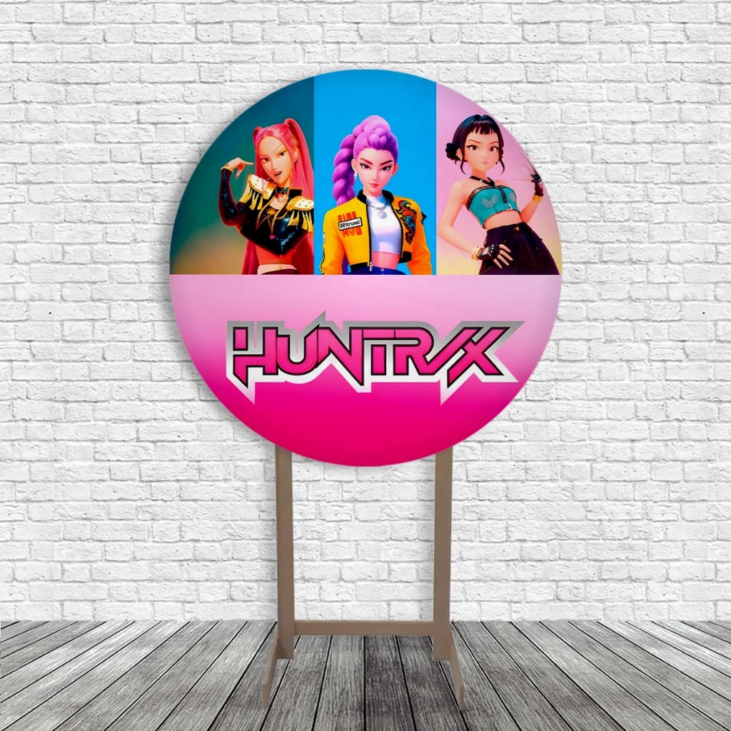 Painel Redondo Decorativo Painel de Mesa Guerreiras do Kpoop