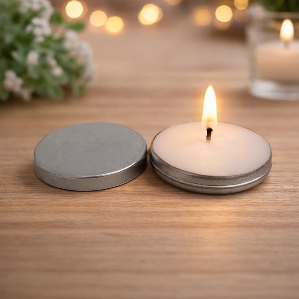 Kit Velas Lembrancinha em Latinha Prata 20g – 10, 15 ou 20 Unidades | Casamento, Chá de Bebê, Aniversário-Lembracinha