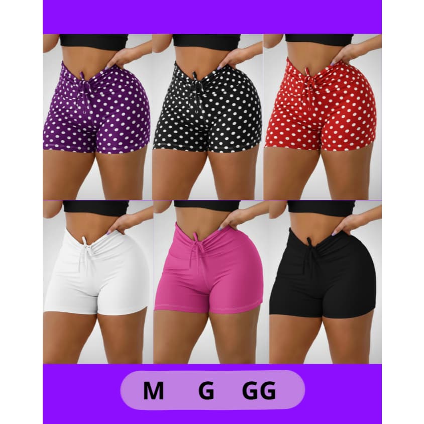 Shortinhos em Suplex Premiun  para academia com cordinha- M/G/GG -Moda Verão.
