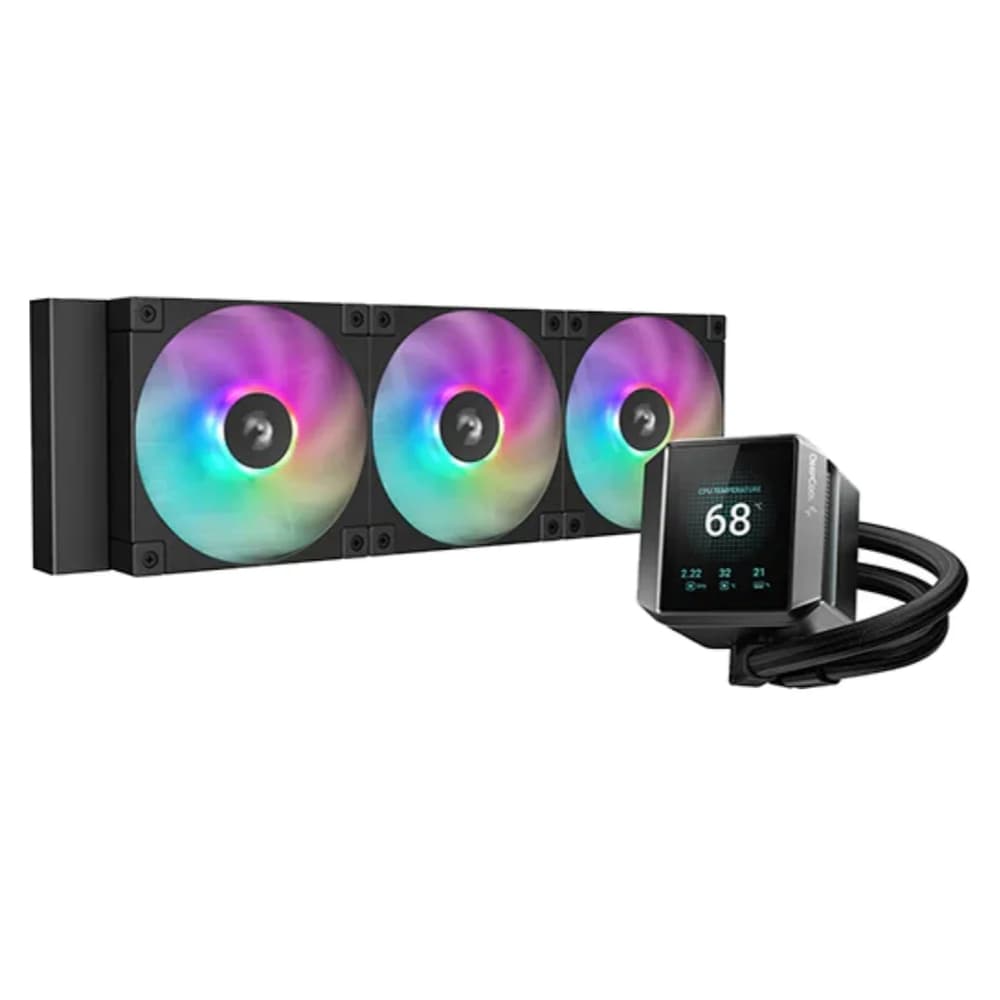 Water Cooler Deepcool Mystique 360 Preto Anti-Leak Argb Display Lcd 360mm - R-x