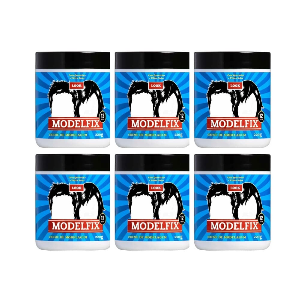 Modelador Modelfix Look 220gr Creme de Modelagem Kit com 6 unidades