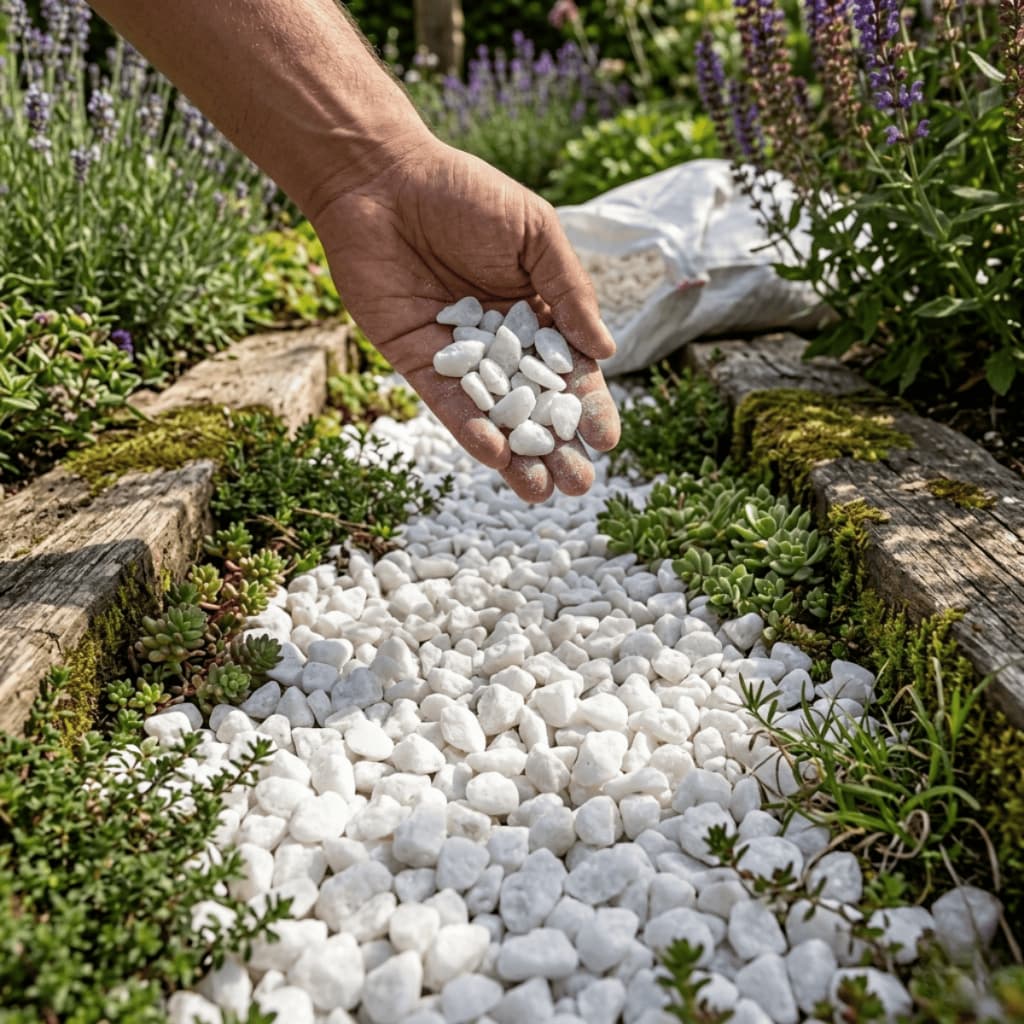 SEIXO BRANCO DALOMITA 1KG ATÉ 2OKG - DECORAÇÃO JARDINS VASOS PLANTA CALÇADA ARTESANATO PEDRA BRANCA