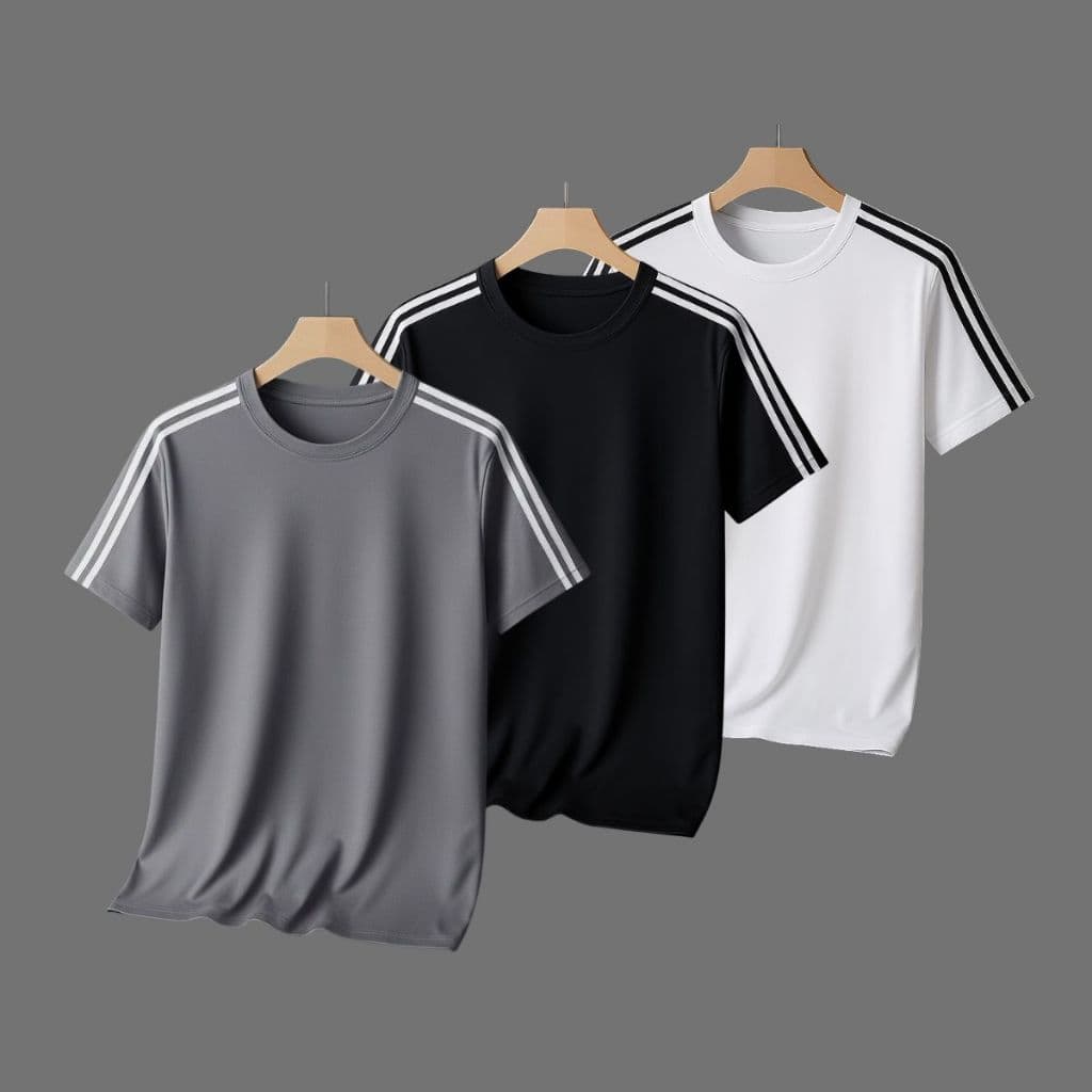 KIT3 Camisetas Dry Fit Manga Curta- Casual - Treino - Academia - Esportes - Exercícios - Corrida