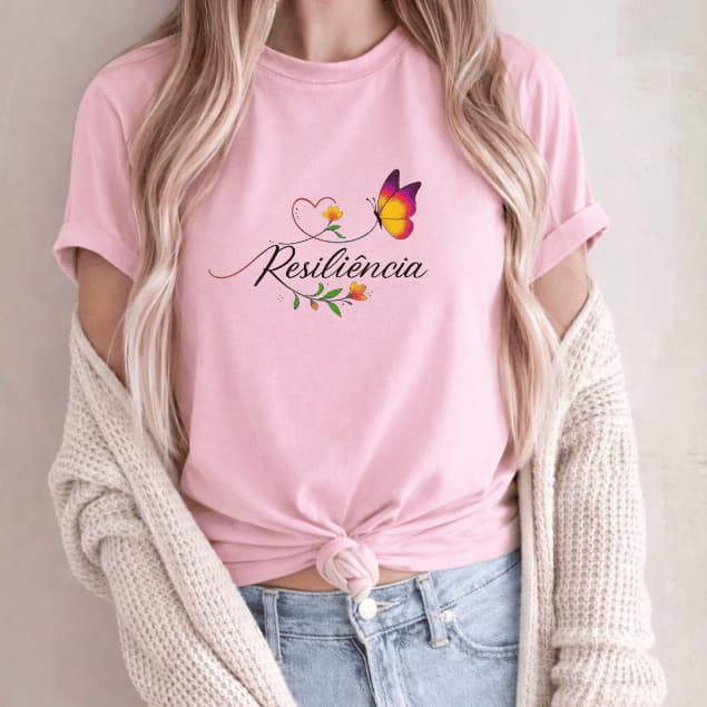 Camiseta Feminina Resiliência Delicada Casual Dia a Dia Moda 2026 Envio Imediato