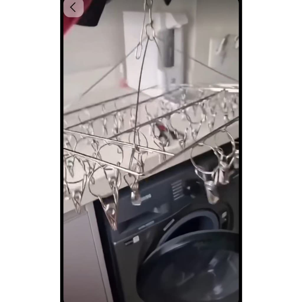 Varal Retrátil com 40 Prendedores Inox – Prático, Dobrável e Super Resistente  Chega de perder meias ou peças pequenas n