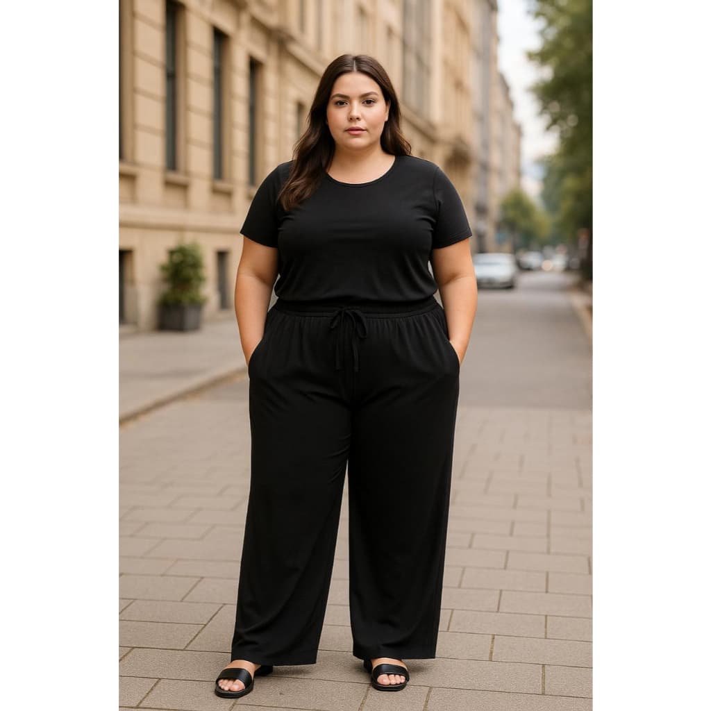 Calça Pantalona Plus Size Feminina Cintura Alta G1 G2 G3