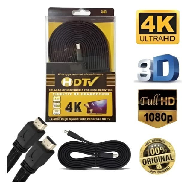 Cabo Hdmi HdTV Full Hd 4K 3D Alta definição Resolução Versão 2.0 2/3/5 Metros