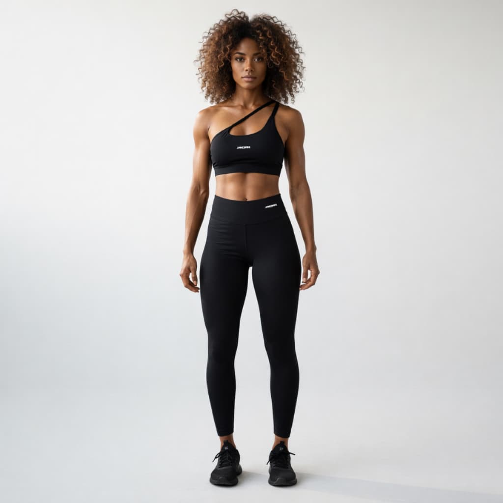 Conjunto Vitória Feminina, Top Assimétrico + Legging Estampado, Leve, Fresco, Casual