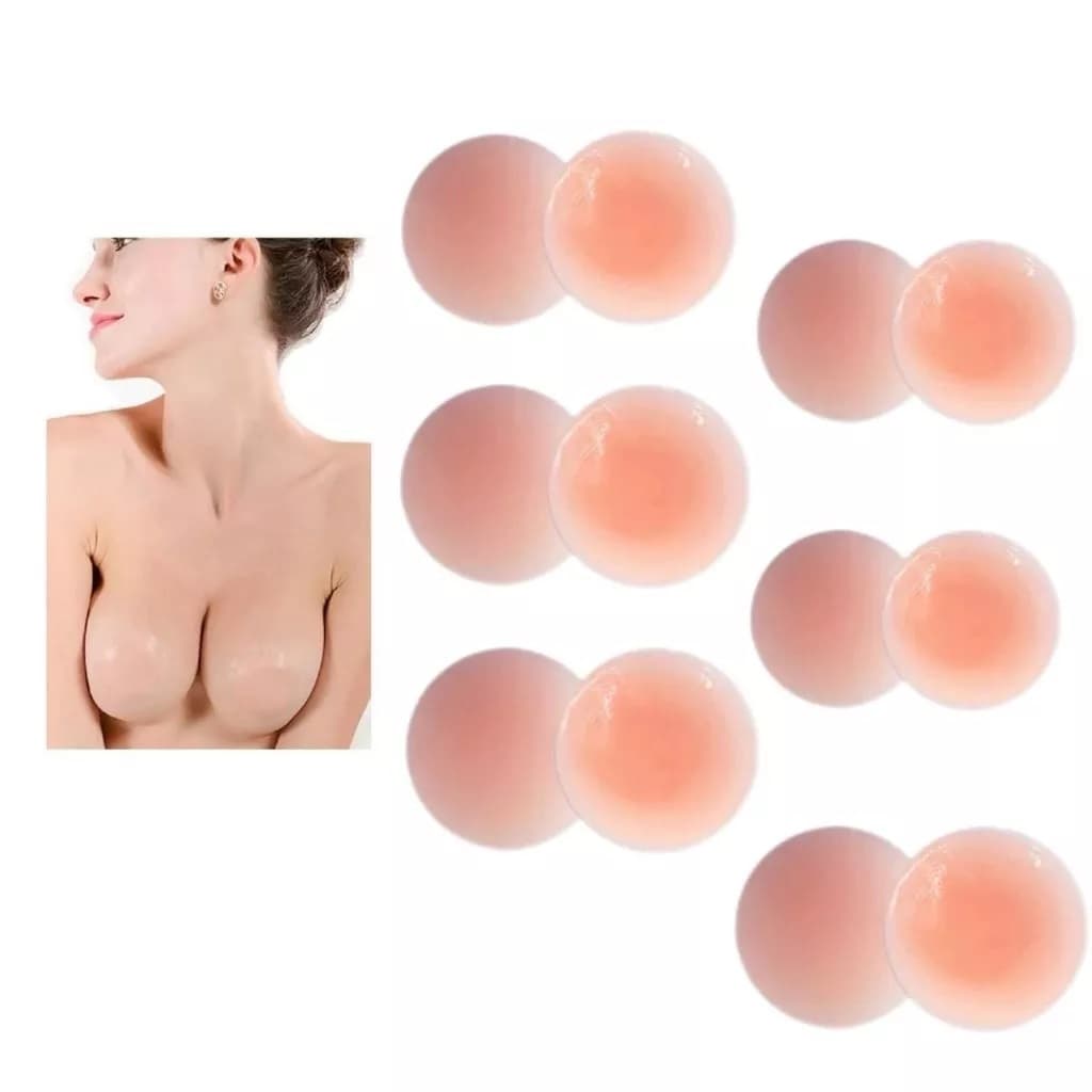 Kit 6 PARES Tapa Bico Seio Protetor Aureola Adesivo Silicone-Aureola