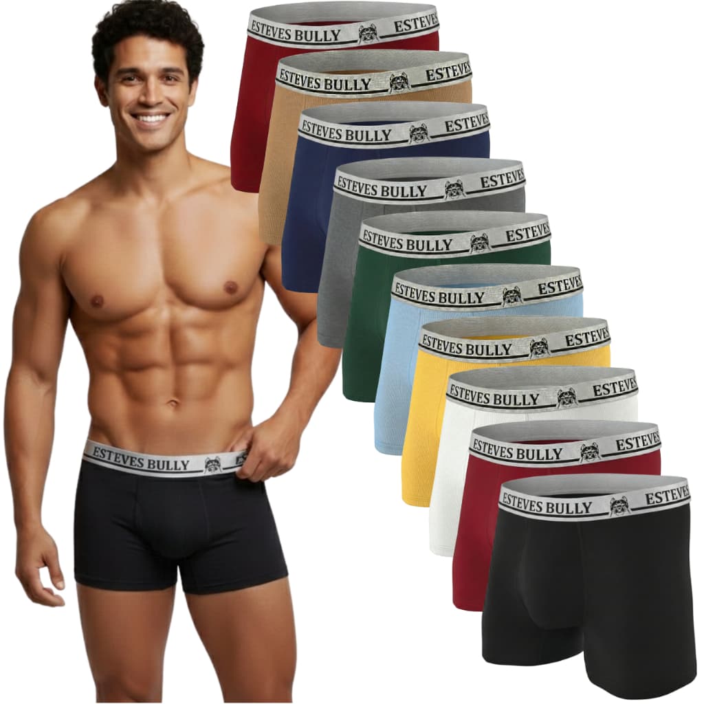Kit 10 Cuecas Boxer Adulto Box Microfibra Premium Com Forro 100% Algodão