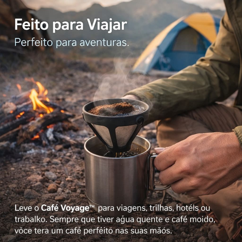 Mini Filtro de Café Portátil Reutilizável Inox Dobrável Coador Café para Caneca Viagem Camping