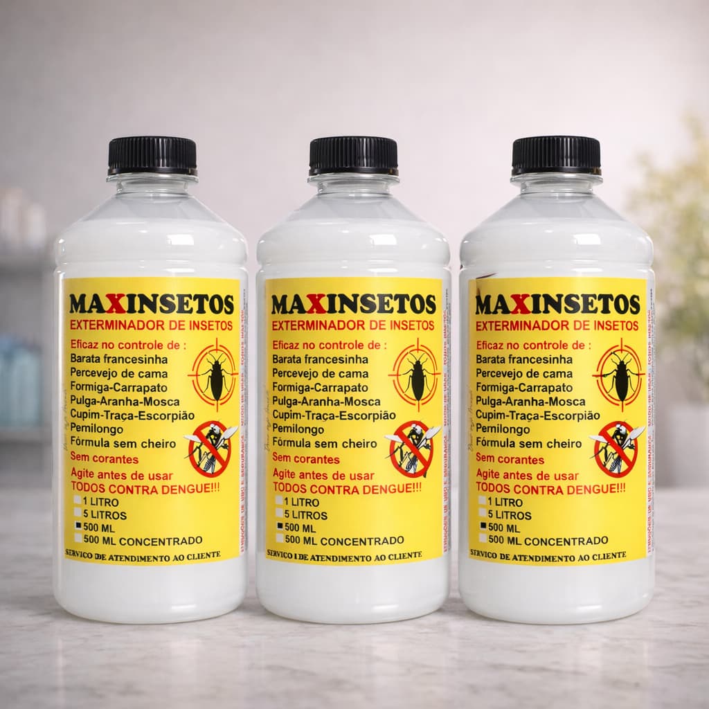 3 Refil Mata Percevejo de Cama 500ml (S/ BORRIFADOR) sem cheiro forte efeito rápido livre - insetos