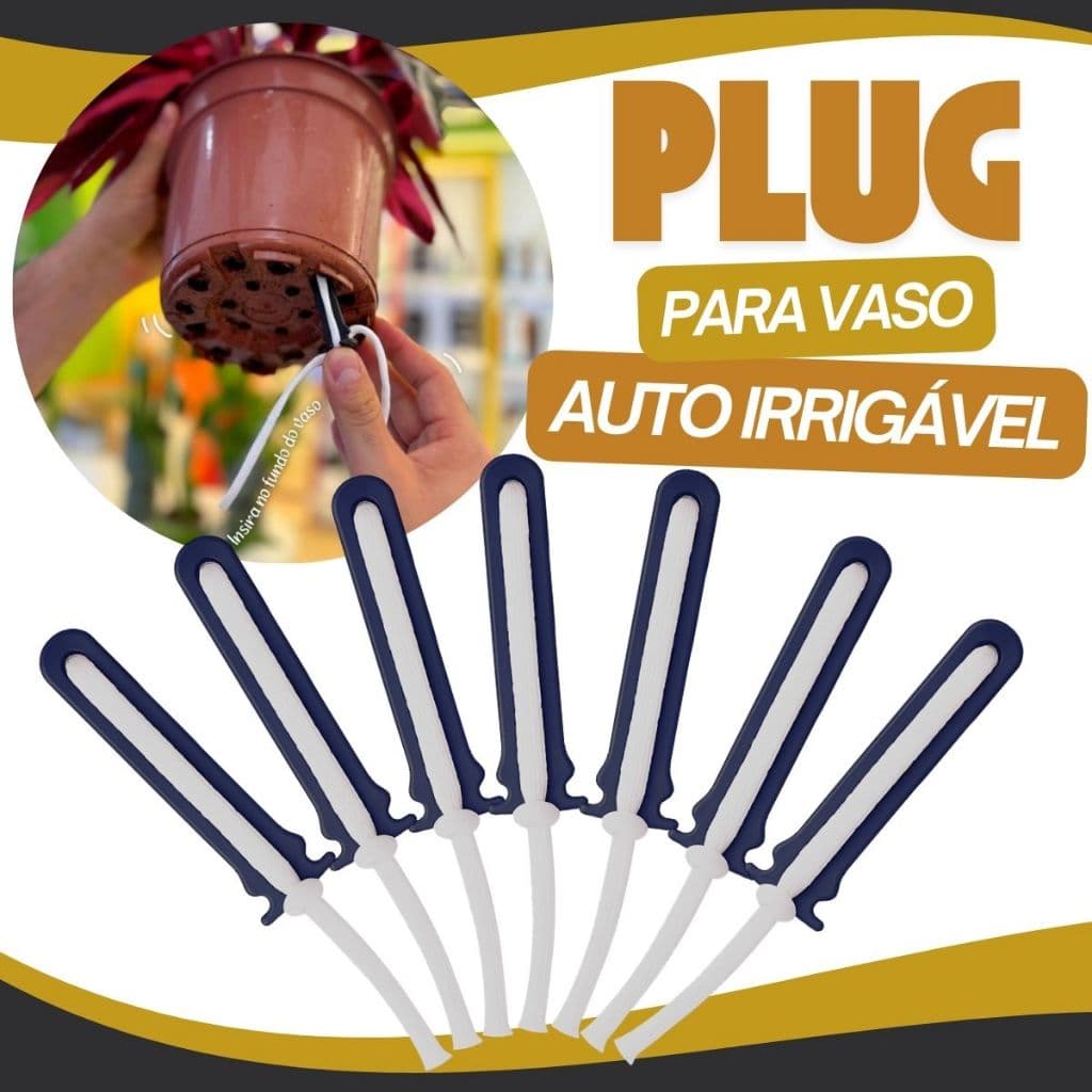 Kit 3/24 Plug Autoirrigável Raiz Condutor De Umidade Para Vaso e Planta Regador Automático Auto Irrigavel Vaso Raiz