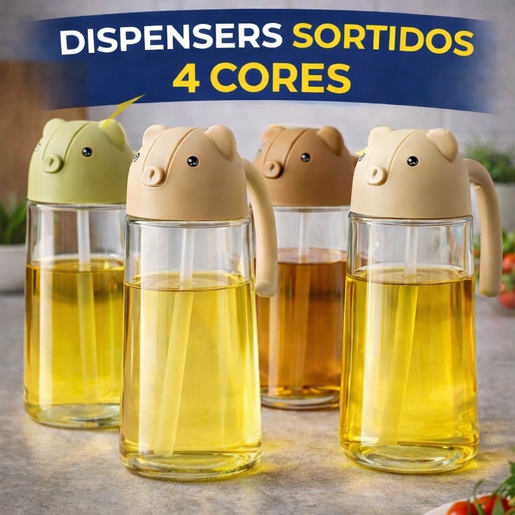Galheteiro Dispenser Jarra óleo azeite vinagre vidro Capacidade 630ml Cozinha Mesa Prático Versátil Sortido Moderno