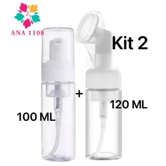 Frasco Pump Facial com Escova de Silicone Suave 50-100-120-150ml-YOUYI