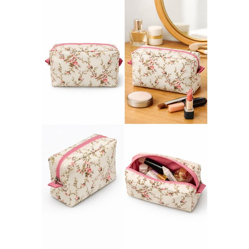 Necessaire Box Estampada 18cm | Porta Maquiagem, Estojo Organizador, Bolsa de Higiene Compacta Viagem