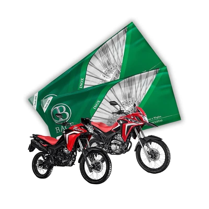 KIT RAIOS INOX BACE XRE SAHARA 300 s/curva 3,5mm traseiro e dianteiro