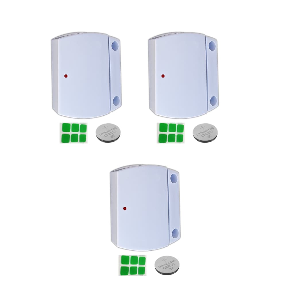 3 Unid. Sensor Magnético Sem Fio Intruder 433,92mhz +bat contém Fita Dupla Face