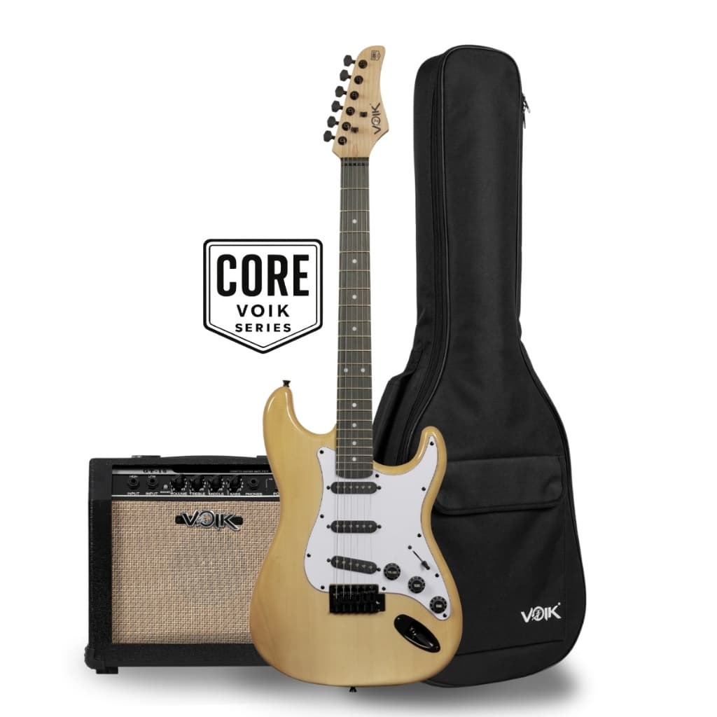 Kit Guitarra Elétrica Voik Startpack-150 Natural Com Amplificador