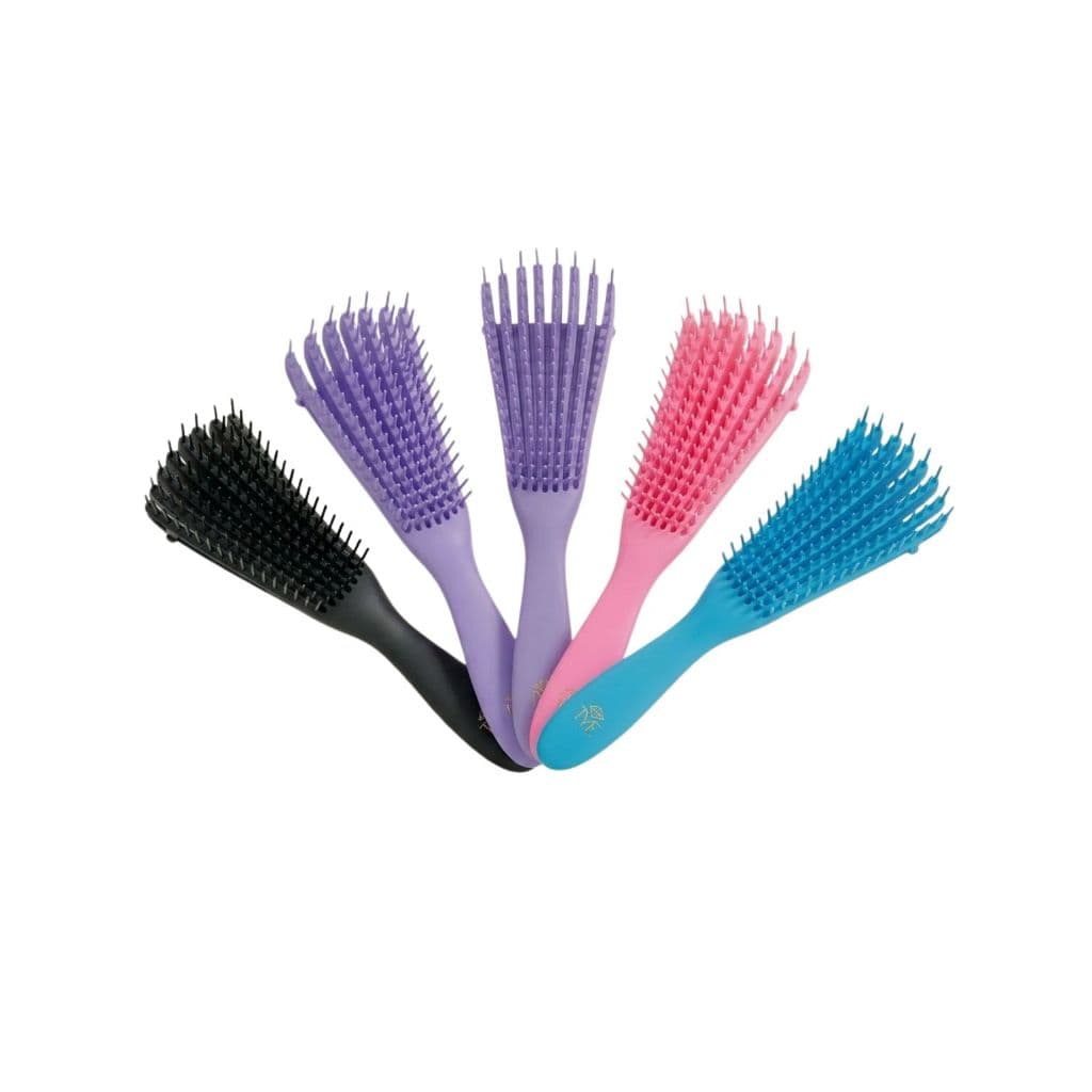 Escova Polvo Para Cabelos Cacheados Desembaraçadora com Pontas Flexíveis Cores Sortidas