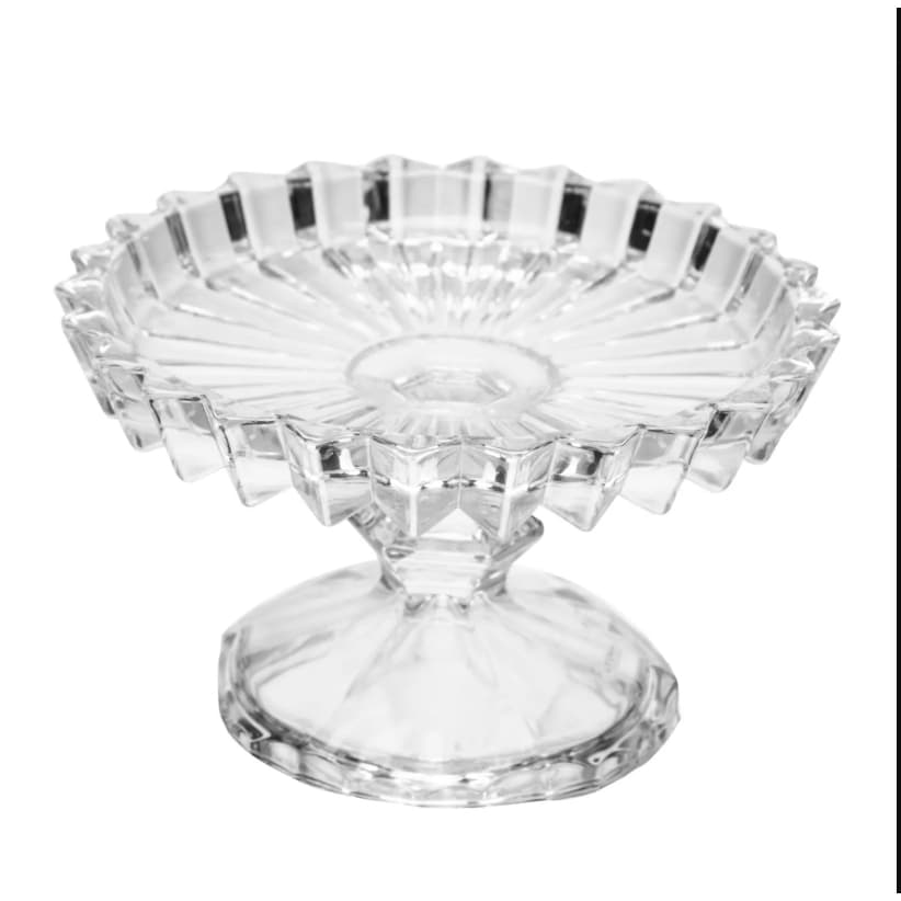 PRATO  PARA DOCE COM PE GENEVA 14CM X 14CM X 8CM CRISTAL - MESA