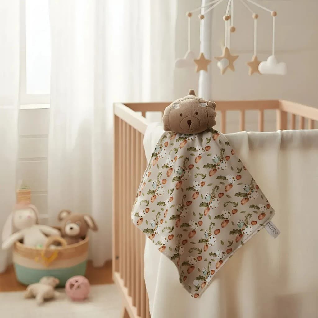 Naninha para bebê Com Prendedor De Chupeta Bebe Dinossauro Menino Dino Marrom