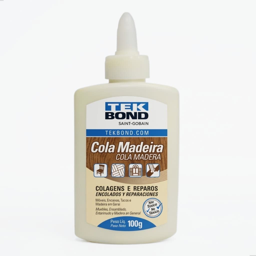 COLA MADEIRA 100 G - TEK BOND Madeira Artesanato e Reparos Resistentes