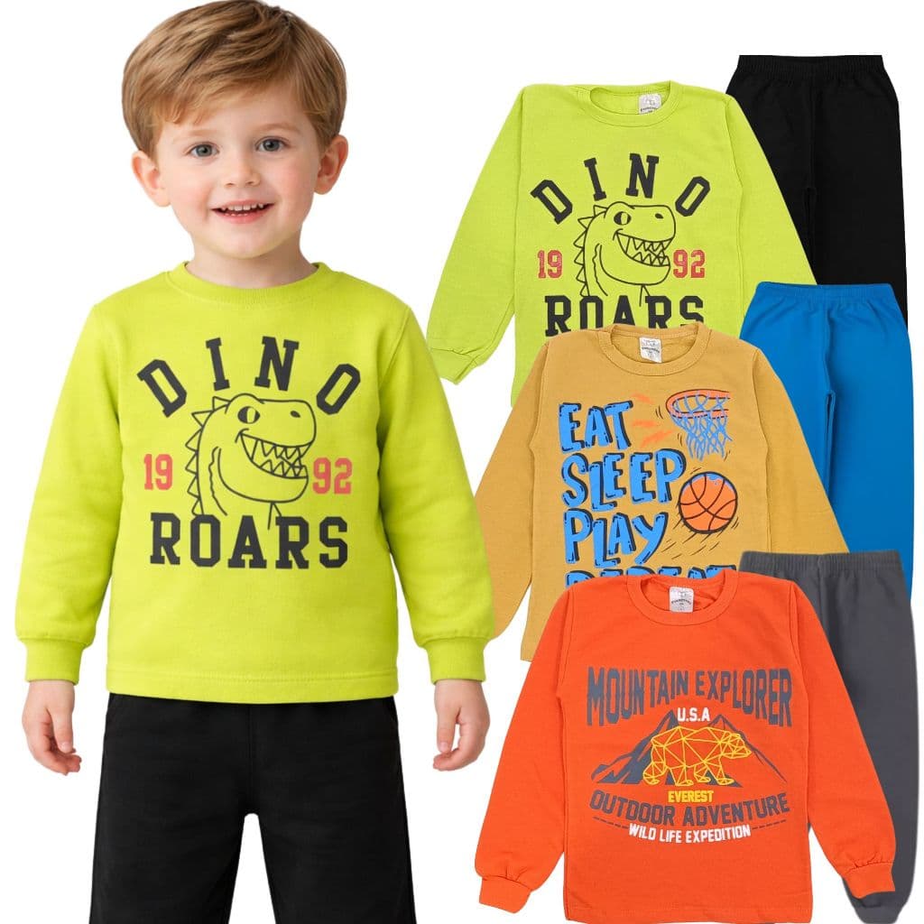 Kit 3 CONJUNTOS Moletom Sortidas Infantil MENINO inverno- 01 ao 08