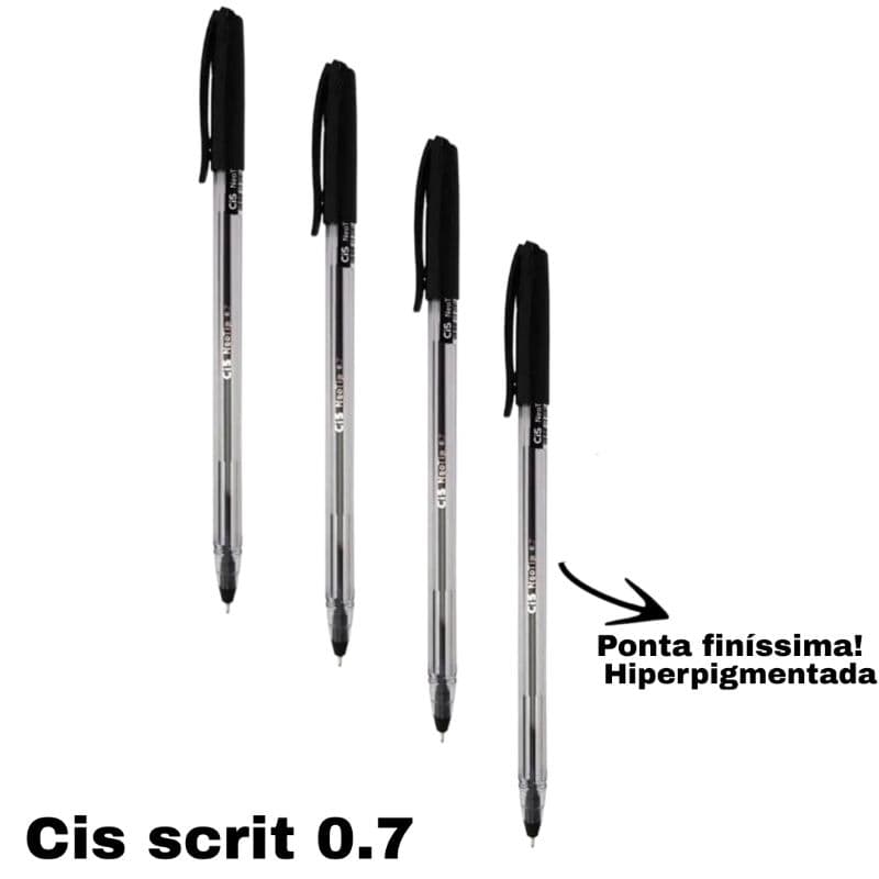 Caneta de ponta fina cis scrit 0.7 - 4/6 unidades - enem