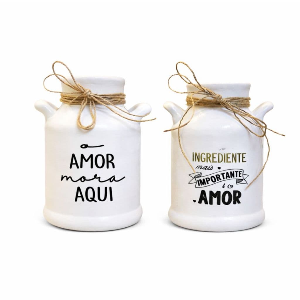 KIT 2 Leiteira Cerâmica Multiuso Decoração Vaso Mini Vaso