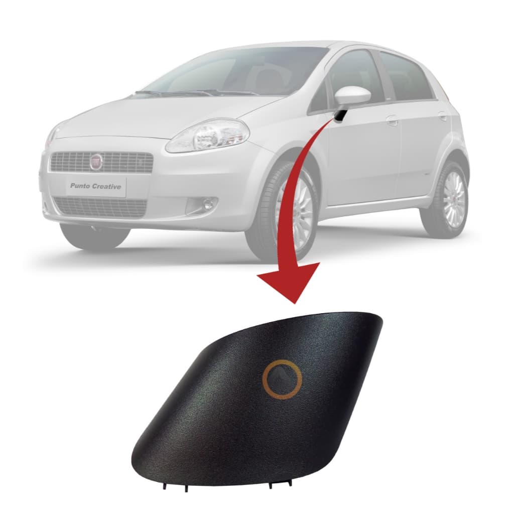 Moldura Acabamento Retrovisor Esquerdo Fiat Punto Linea Original 100182658 | Lado Motorista