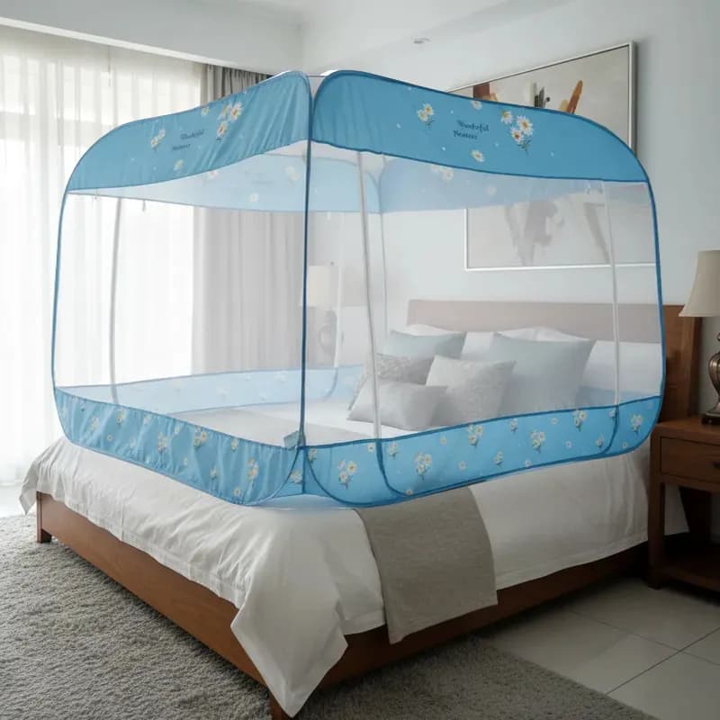 Rede Mosquiteiro Cama King Tela Protetor Contra Pernilongo Mosquito Rede Anti-Insetos Mosquiteiro Dobrável 200cm x 180cm