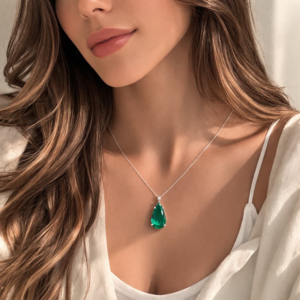 Colar Femino Ponto de Luz Gota Folheado em Prata 925 - Colar Fininho Elegante Presente