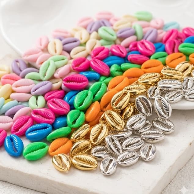 Miçanga Entremeio Buzios 18x13mm  Missanga Miçanguinhas