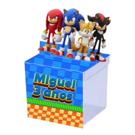 Sonic Shadow e amigos Kit com caixinhas de acrílico personalizadas Lembrancinha para festa