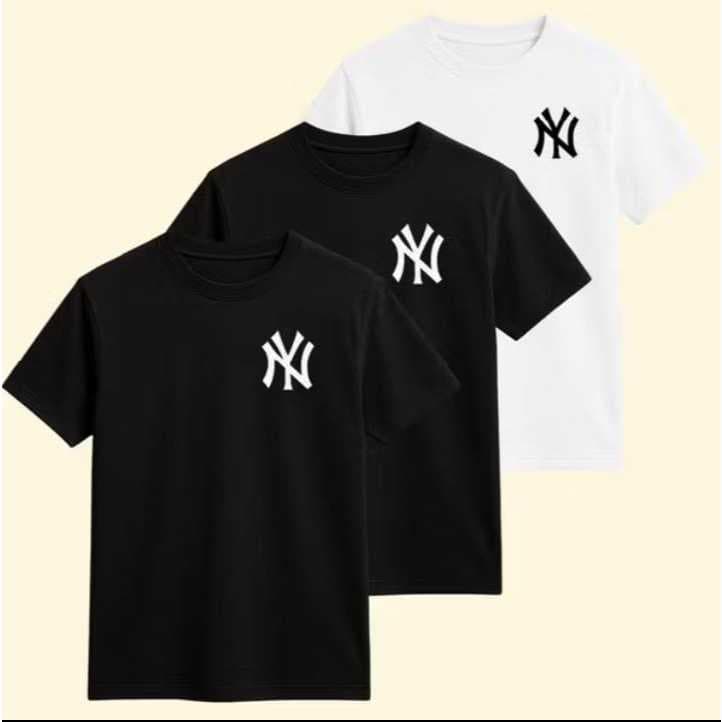 Kit 3 Camiseta Algodão Infantil New York Casual Várias Cores Leve Confortável 100% Algodão