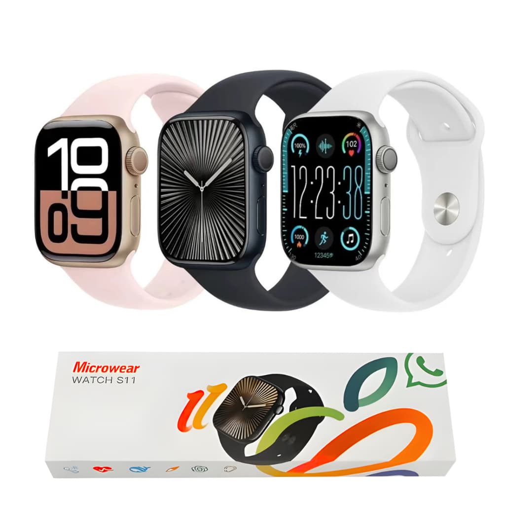 Smartwatch S11 AMOLED Responde WhatsApp Microwear Série 11 Chamadas Bluetooth ChatGPT Monitor Saúde Esportivo 48mm