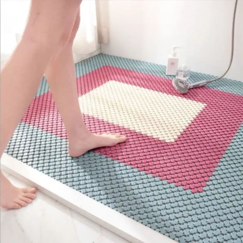 Kit 09 Tapete Modular 25x25 PVC Superfície Antiderrapante | Ideal Box Banheiro | Encaixe Fácil