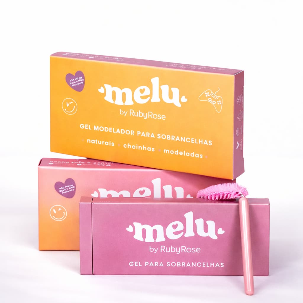 GEL PARA SOBRANCELHAS MELU BY RUBY ROSE Modelador Incolor Fixador com Pincel