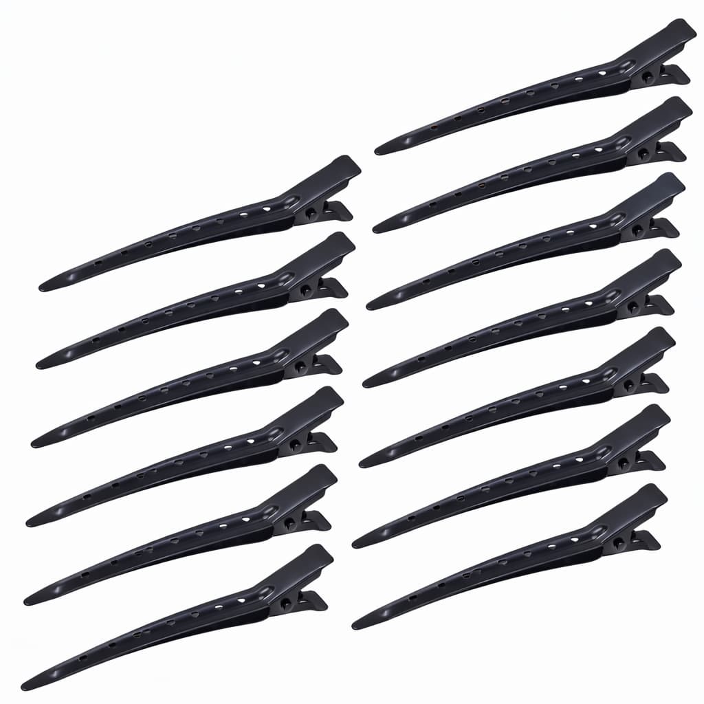 Kit 12 Grampos Bico de Pato em Metal – Presilhas Profissionais Barbeiro/Salão