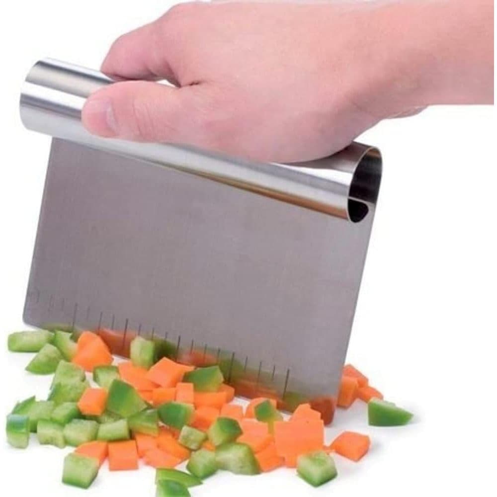 Espátula 100% Em inox Com medidas Para Cortes Massas em Aço Inox com Régua 15 cm