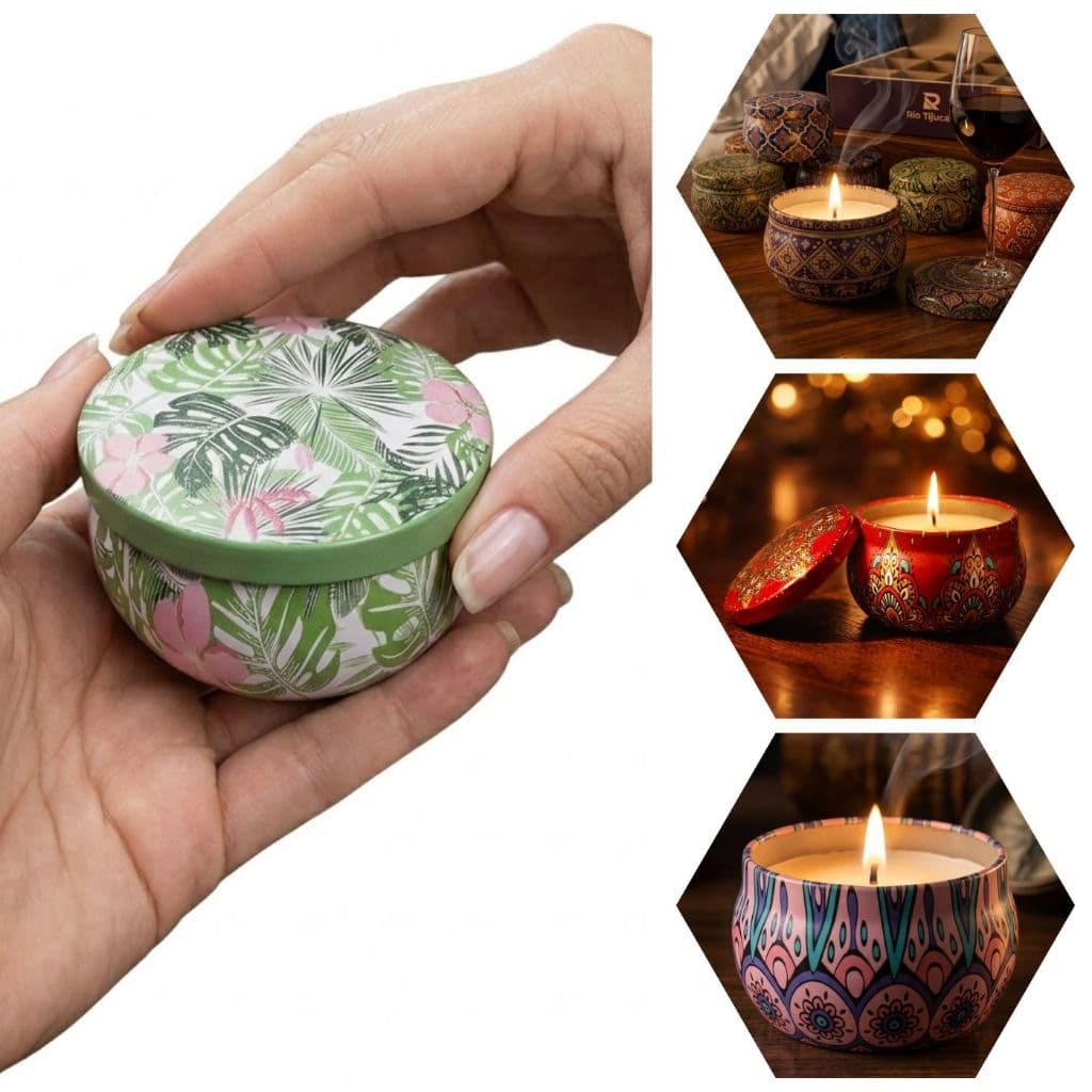 Vela Aromatica Lata Baunilha 4x6cm Perfumada Decoracao Ambiente Relaxamento Namorado Romantico Lata