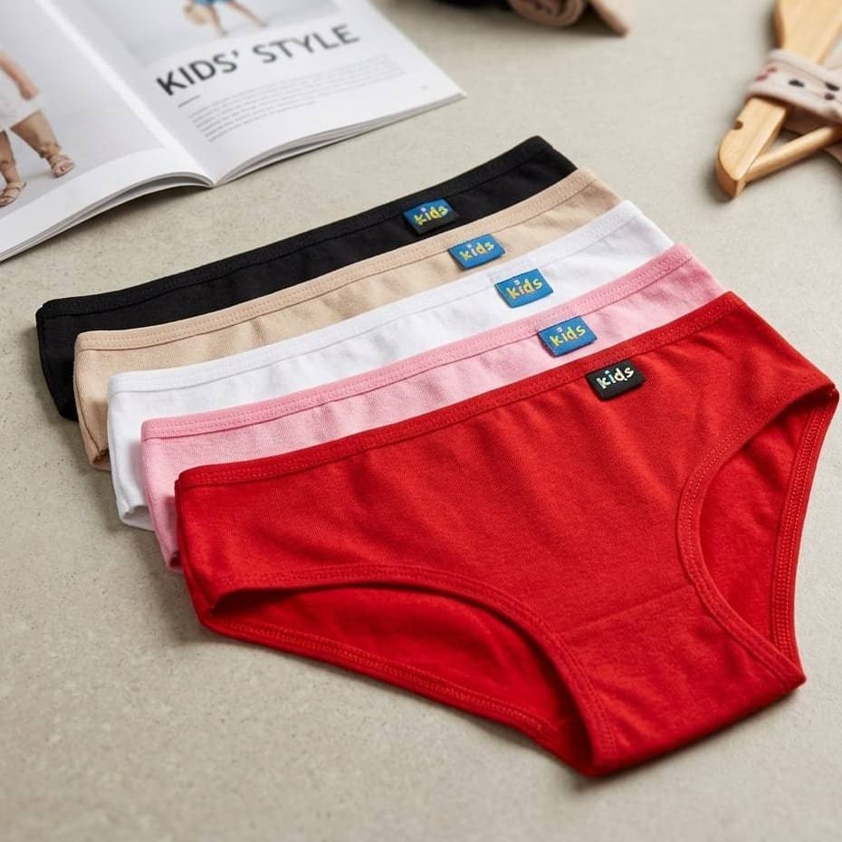 Kit 5 Calcinha De Cotton Infantil Algodão Para Criança