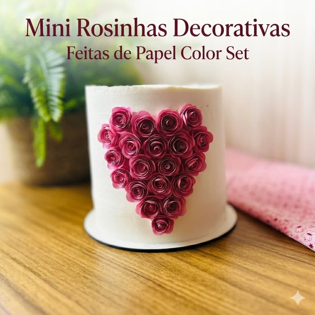50 Minis Rosinhas Decorativas Artesanal papel 1,6cm Para Doces,Caixas,Presentes e Topo de Bolo Lembrancinhas Bolo Rosas